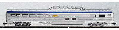 Con-Cor 71111 HO Scale 85' Streamlined Vista Dome - Assembled w/McHenry Couplers -- Via Rail Canada (silver, blue)