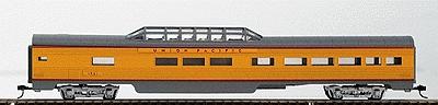 Con-Cor 71112 HO Scale 85' Streamlined ACF Dome - Assembled w/McHenry Couplers -- Union Pacific (yellow, gray)