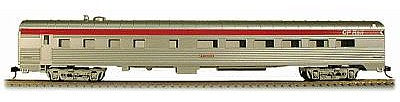 Con-Cor 72109 HO Scale 85' Streamline Corrugated Diner -- Canadian Pacific (silver, Action Red, Multimark)