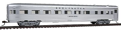 Con-Cor 73102 HO Scale 85' Streamlined Corrugated Observation Car -- Chicago, Burlington & Quincy (silver)