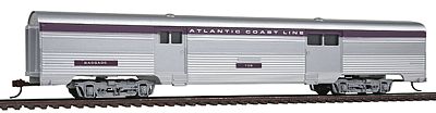 Con-Cor 74101 HO Scale 70' Corrugated Bggage Car -- Atlantic Coast Line (With Purple Letterboards)