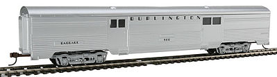 Con-Cor 74102 HO Scale 70' Streamlined Corrugated Baggage Car -- Chicago, Burlington & Quincy (silver)