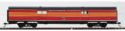 Con-Cor 74107 HO Scale 70' Corrugated Baggage Car -- Southern Pacific "Daylight" (red, orange)