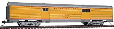 Con-Cor 74112 HO Scale 70' Streamlined Baggage - Assembled w/McHenry Couplers -- Union Pacific (yellow, gray)