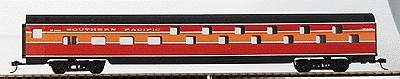 Con-Cor 75107 HO Scale 85' Corrugated Slumber Coach -- Southern Pacific "Daylight" (red, orange)