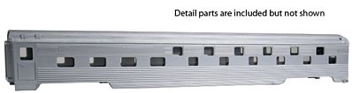 Con-Cor 751 HO Scale 85' Streamline Corrugated Side Budd Slumbercoach Sleeper -- Undecorated
