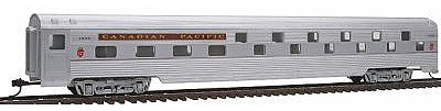 Con-Cor 759 HO Scale 85' Streamline Corrugated Side Budd Slumbercoach Sleeper -- Canadian Pacific w/"Beaver" Logo (silver)