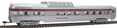 Con-Cor 779 HO Scale 85' Streamline Corrugated Side Dome Observation -- Canadian Pacific w/"Beaver" Logo (silver)