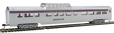 Con-Cor 78101 HO Scale 85' Corrugated Budd-Dome Car -- Atlantic Coast Line (With Purple Letterboards)