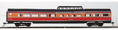 Con-Cor 78107 HO Scale 85' Corrugated Budd Dome -- Southern Pacific "Daylight" (red, orange)