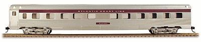 Con-Cor 79101 HO Scale 85' Streamline Corrugated 10-6 Sleeper -- Atlantic Coast Line (purple letterboards)