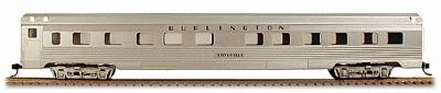 Con-Cor 79102 HO Scale 85' Streamline Corrugated 10-6 Sleeper -- Chicago, Burlington & Quincy (silver)