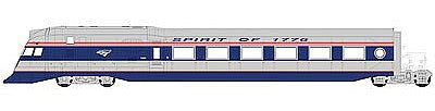 Con-Cor 8728 HO Scale Amtrak Next-Gen 3-Car Streamlined Train-Only Set - Standard DC -- Amtrak (Phase IVb)