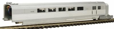 Con-Cor 8733 N Scale Add-on Car for 1940s "Twin Headlight" Zephyr (#Con-Cor 8734 Sold Separately) -- Silver, Unlettered