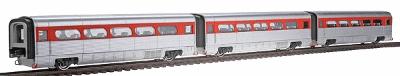 Con-Cor 8754 HO Scale AeroTrain Add-On 3-Car Coach Set -- Union Pacific "City of Las Vegas" 1957