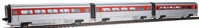 Con-Cor 8755 HO Scale AeroTrain Add-On 3-Car Coach Set -- Santa Fe "The San Diegan" 1956