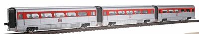 Con-Cor 8756 HO Scale AeroTrain Add-On 3-Car Coach Set -- Rock Island 1958-66