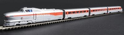 Con-Cor 8764 N Scale AeroTrain 3-Car Train-Only Set - Standard DC -- Union Pacific "City of Las Vegas" 1957