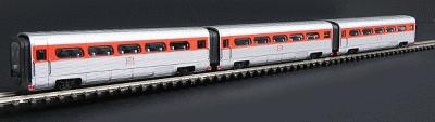 Con-Cor 8776 N Scale AeroTrain Add-On 3-Car Coach Set -- Rock Island 1958-66
