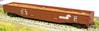 Con-Cor 92047 HO Scale 54' Mill Gondola w/Scrap Load - Ready to Run -- Conrail (brown)