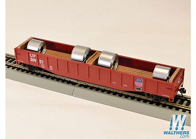 Con-Cor 92102 HO Scale Gondola w/Coil Load - Ready to Run -- Union Pacific #2 (oxide, red, white, blue Shield Logo)