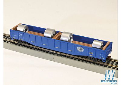 Con-Cor 92110 HO Scale Gondola w/Coil Load - Ready to Run -- Indiana Harbor Belt #2 (blue)