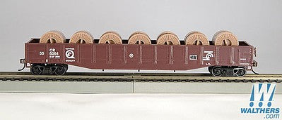 Con-Cor 92118 HO Scale Gondola w/Fiber Optic Cable Reel Load - Ready to Run -- Conrail #2 (Boxcar Red, white, Quality Logo)