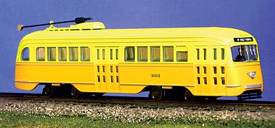 Con-Cor 93001 HO Scale President's Conference Committee (PCC) Streetcar - Standard DC -- Los Angeles #3001 (two-tone yellow)