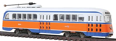 Con-Cor 93010 HO Scale President's Conference Committee (PCC) Streetcar - Standard DC -- Philadelphia (orange, blue)