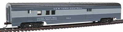 Con-Cor 933 HO Scale 72' Smooth-Side Railway Post Office - Ready to Run -- New York Central (Two-Tone Gray)