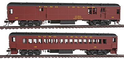 Con-Cor 94042 HO Scale mBM62 Baggage/Mail Car & mP54 Coach Set Assembled -- Long Island Railroad #2