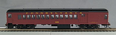 Con-Cor 94081 HO Scale P54 Heavyweight Combine - Ready to Run -- Pennsylvania Railroad #4701 (Tuscan, black, Roman Lettering)