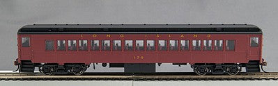 Con-Cor 94096 HO Scale P54 Heavyweight Coach - Ready to Run -- Long Island #315 (1940s, Tuscan, black, gold Futura Lettering)