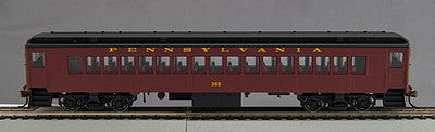 Con-Cor 94099 HO Scale P54 Heavyweight Combine - Ready to Run -- Long Island #624 (1940s, Tuscan, black, gold Futura Lettering)