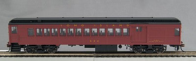Con-Cor 94100 HO Scale P54 Heavyweight Combine - Ready to Run -- Long Island #625 (1940s, Tuscan, black, gold Futura Lettering)