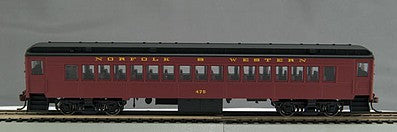 Con-Cor 94109 HO Scale P54 Heavyweight Coach - Ready to Run -- Norfolk & Western #480 (Tuscan, black)