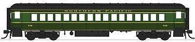 Con-Cor 94225 HO Scale Heavyweight 65' Branchline Coach - Ready to Run -- Northern Pacific (2-Tone Green)