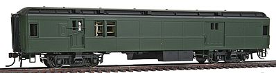 Con-Cor 94301 HO Scale Heavyweight 65' Branchline Baggage/Railway Post Office w/Lights - Ready to Run -- Painted, Unlettered (Pullman Green)