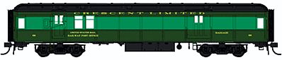 Con-Cor 94315 HO Scale Heavyweight 65' Branchline Baggage/Railway Post Office w/Lights - Ready to Run -- Southern Crescent (2-Tone Green)