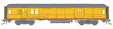 Con-Cor 94333 HO Scale Heavyweight 65' Branchline Baggage/Railway Post Office w/Lights - Ready to Run -- Union Pacific #1709 (Armour Yellow, gray, red)