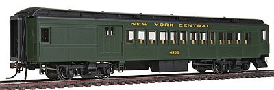 Con-Cor 94354 HO Scale Heavyweight 65' Branchline Combine w/Lights - Ready to Run -- New York Central (Pullman Green, black Roof)