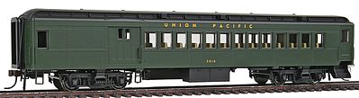 Con-Cor 94357 HO Scale Heavyweight 65' Branchline Combine w/Lights - Ready to Run -- Union Pacific (Pullman Green, black Roof)