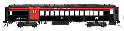 Con-Cor 94379 HO Scale Heavyweight 65' Branchline Combine w/Lights - Ready to Run -- New Haven #6003 (red, black, white NH Logo)