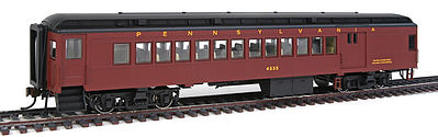 Con-Cor 94381 HO Scale Heavyweight 65' Branchline Combine w/Lights - Ready to Run -- Pennsylvania Railroad #4535 (Tuscan, Futura Lettering)