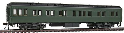 Con-Cor 94401 HO Scale Heavyweight 65' Branchline Solarium-Observation w/Lights - Ready to Run -- Painted, Unlettered (Pullman Green)