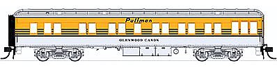 Con-Cor 94417 HO Scale Heavyweight 65' Branchline Solarium-Observation w/Lights - Ready to Run -- Denver & Rio Grande Western (4-Stripe Scheme; Aspen Gold, silver)