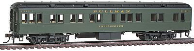 Con-Cor 94420 HO Scale Heavyweight 65' Branchline Solarium-Observation w/Lights - Ready to Run -- Nickel Plate Road (Pullman Green, black)