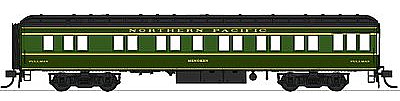 Con-Cor 94425 HO Scale Heavyweight 65' Branchline Solarium-Observation - Ready to Run -- Northern Pacific (2-Tone Green)