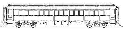 Con-Cor 94426 HO Scale Heavyweight 65' Branchline Solarium-Observation w/Lights - Ready to Run -- Santa Fe (Scout, 2-Tone Gray)