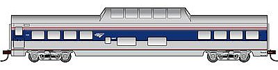 Con-Cor 94702 HO Scale 72' Smooth-Side Dome - Ready to Run -- Amtrak (Phase V, silver, blue, red, 2000s Wave Logo)